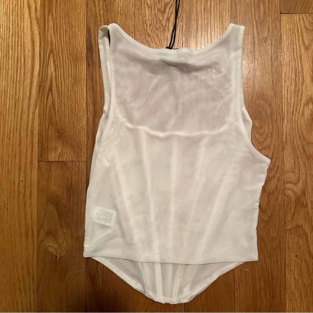 Sheer White Corset Top - Picture 3 of 3